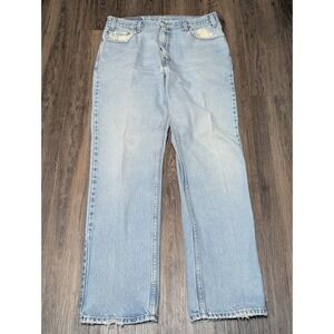 Levis 505‎ Regular Fit Straight Leg Light Wash Denim Jeans Mens W36 L32